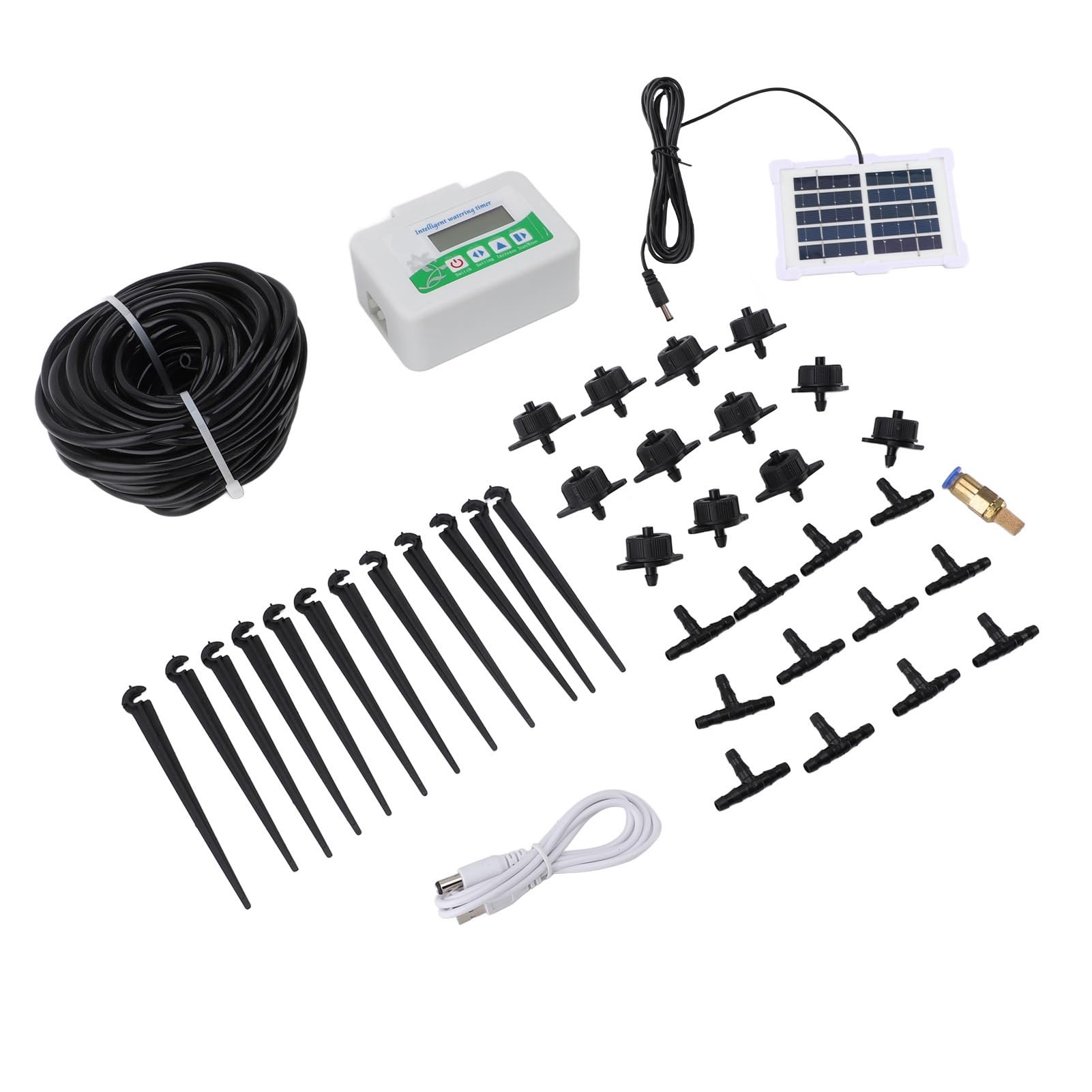 Temporizador de Riego Solar Inteligente Temporizador de Riego Programable de Ahorro de Energía para Tierras de Cultivo de Jardín-Material ABS