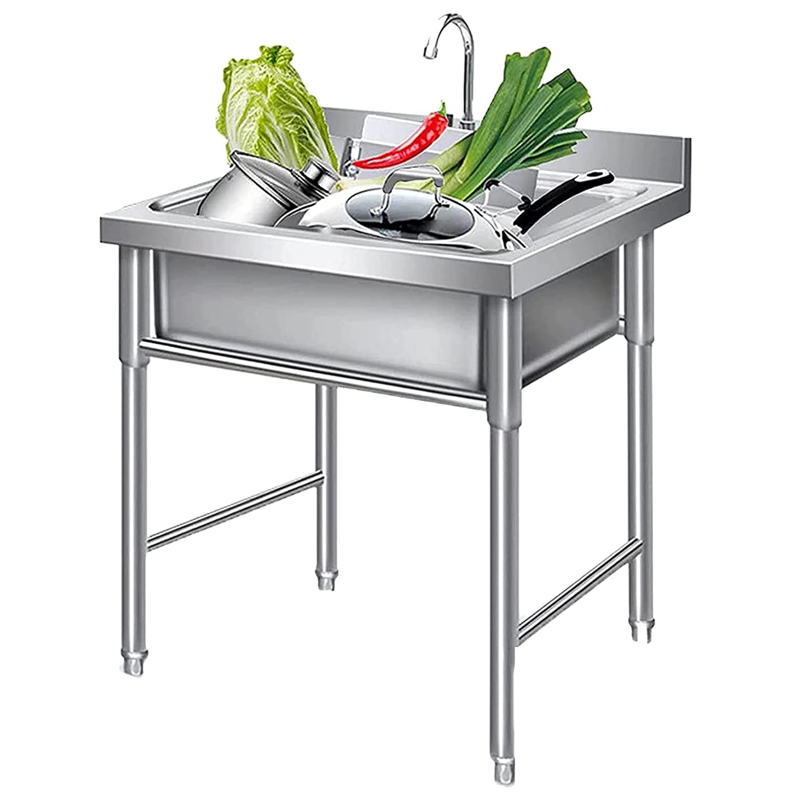 Évier commercial 1 cuve pour aménagement de cuisine d'été