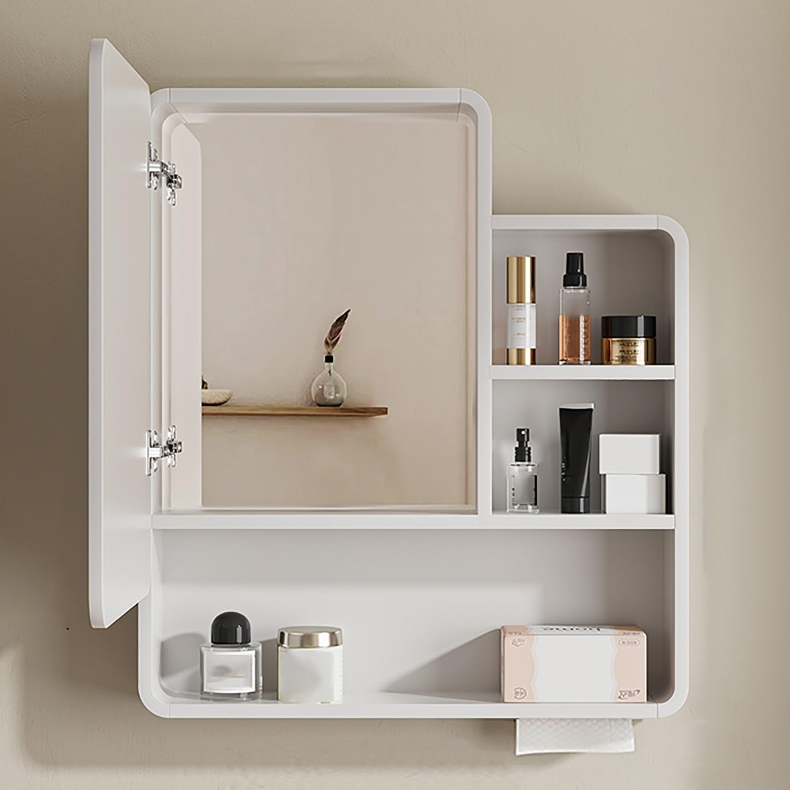 Amazon.co.jp: CMYOYC 壁掛けバスルームミラーキャビネット、隠し
