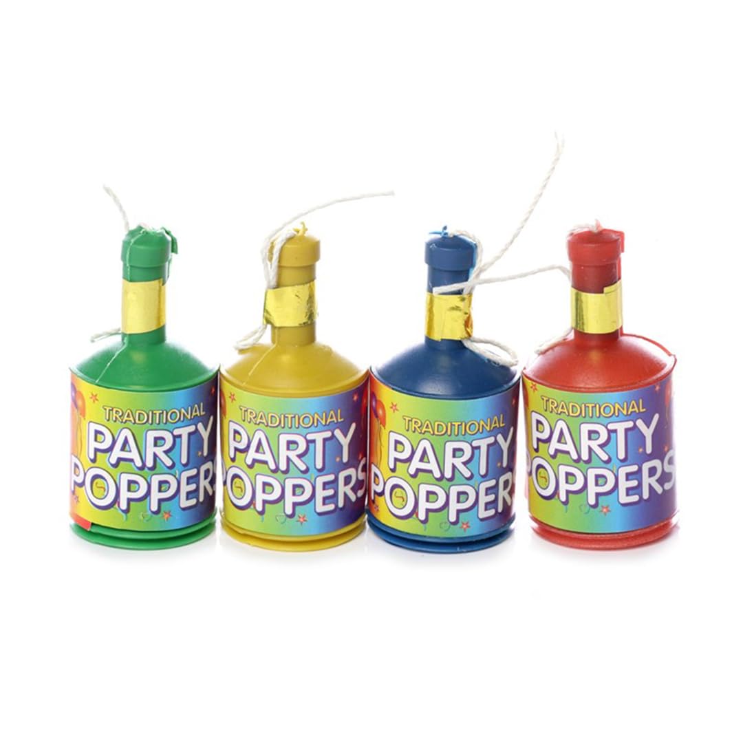 Multicolour Party Popper Fun and Easy to Use - 6 Packs of 20 Poppers - Perfect for Parties, New Years Eve and all Celebrations and Special Occasions - 120 in Total