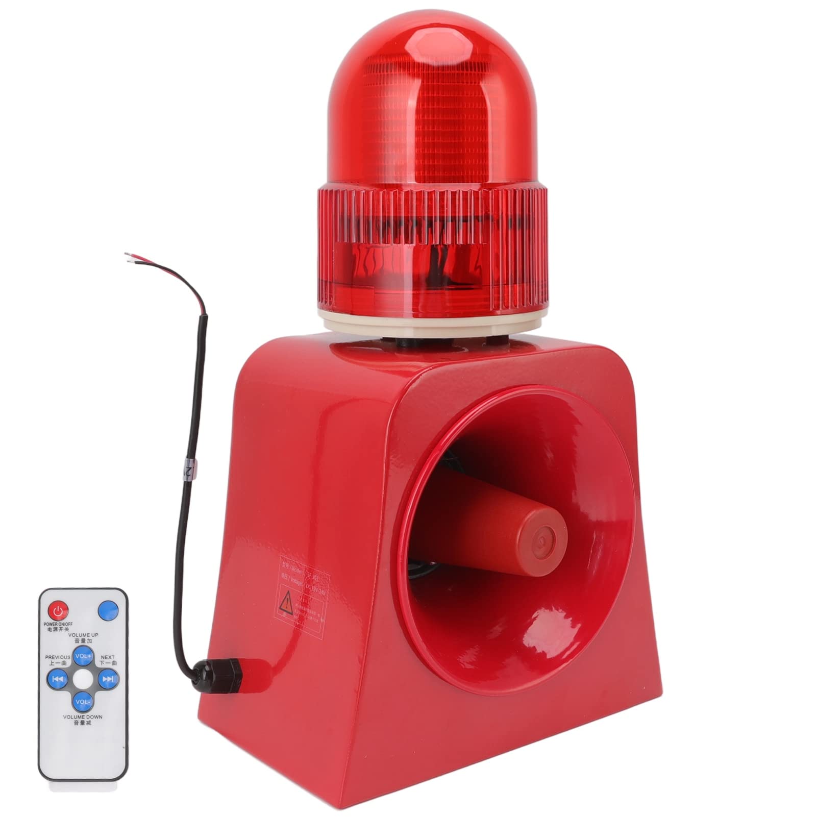 Sirena de Alarma Industrial, Sonido Bocina Fuerte Al Aire Libre Voz Personalizable para Seguridad Garaje Tienda