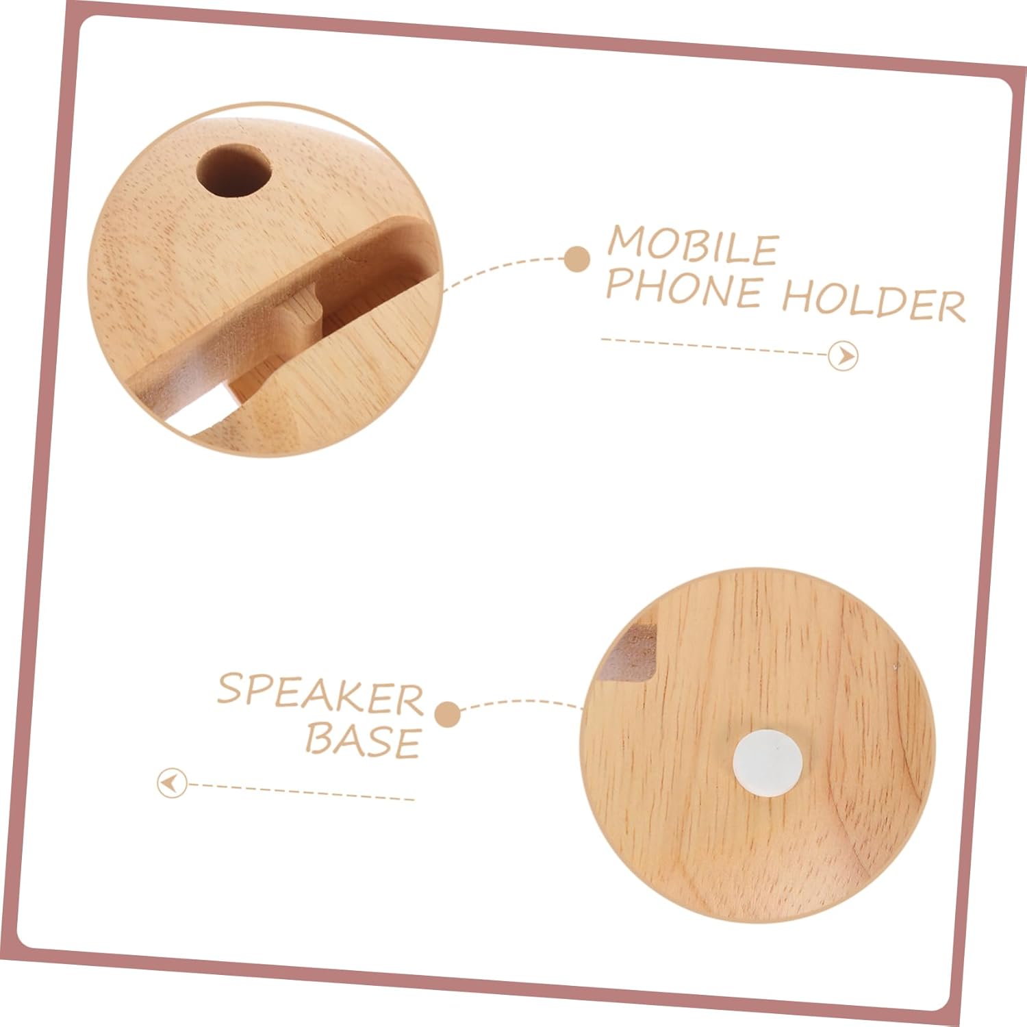 IMIKEYA Desktop Smartphone Stand Wooden Cellphone Holder Sound Amplifying Phone Stand - Image 5