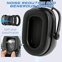 Vista 4 de Aolamegs Orejeras con Bluetooth para casco duro, NRR de 26 db, con cancelación de ruido, orejeras para llamadas, música, protección auditiva