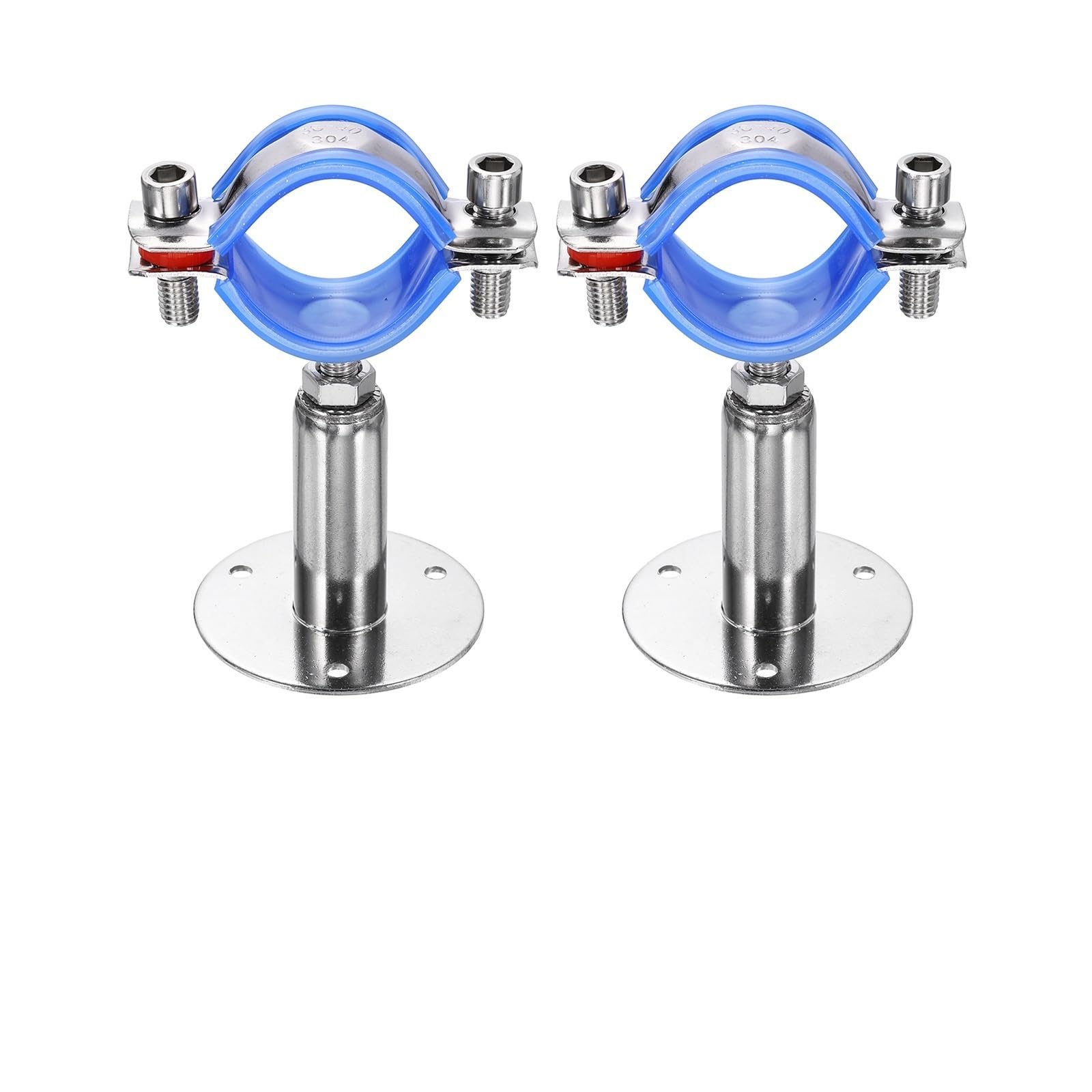 Graiting 15-19Mm L100-150Mm 2Sets 304 Stainless Steel Adjustable Pipe Bracket Clamp With Screws Wall Mount Ceiling Supports