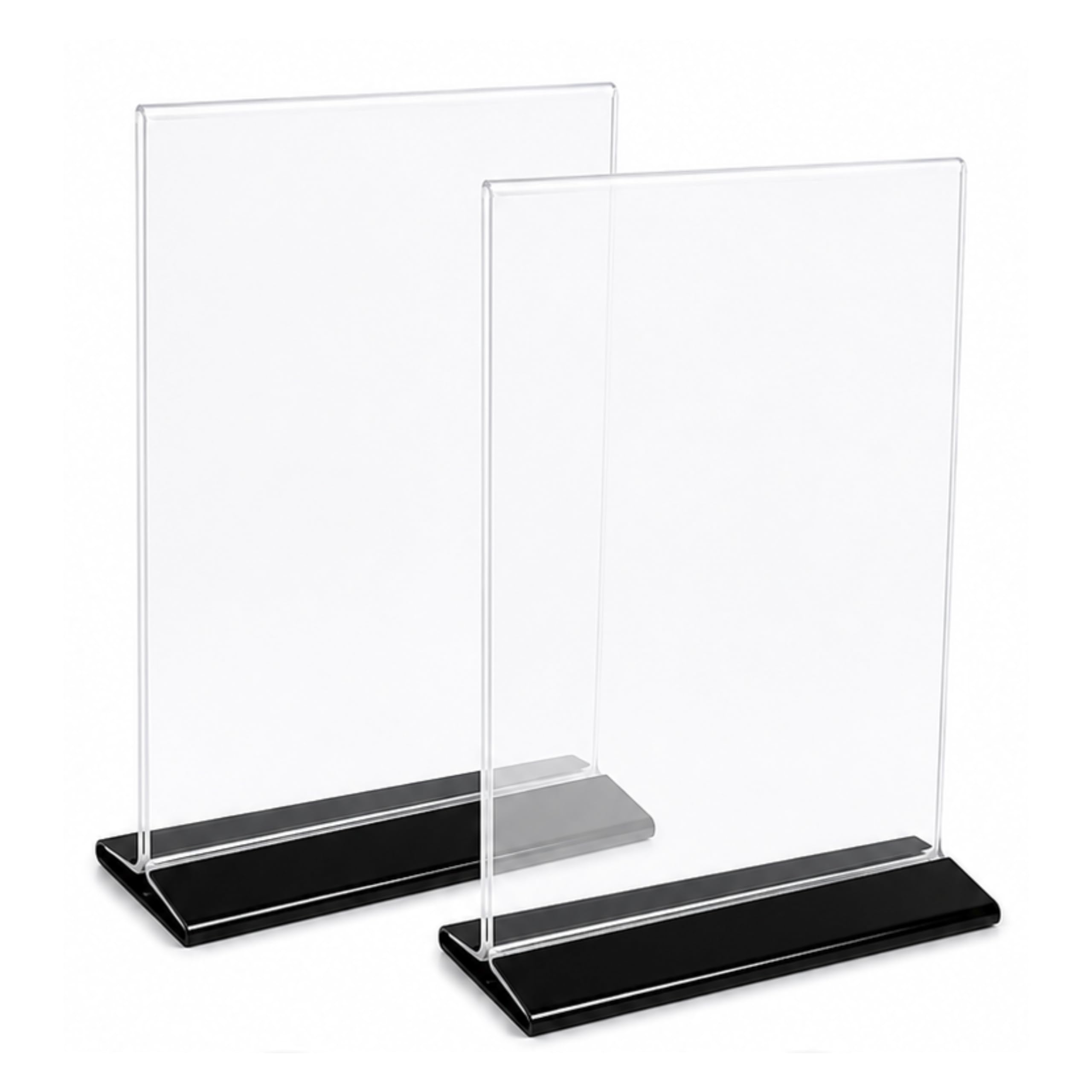 A5 Clear Acrylic Table Standee with Black Base | Menu Holder Display Stand | Table Sign Holder for QR Code, Café, Restaurant & Office | 8 x 6 Inch (2 Pack)-image-46