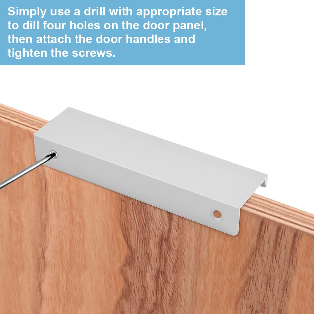 KLYNGTSK 4 STKS Vingerrand Pull Zwart Verborgen Handvat Moderne Stijl Gebogen Lade Handvat Aluminiumlegering Onzichtbare Handgrepen Garderobe Handgrepen voor Kast Hardware Lade Pull Keukenkast Trekt