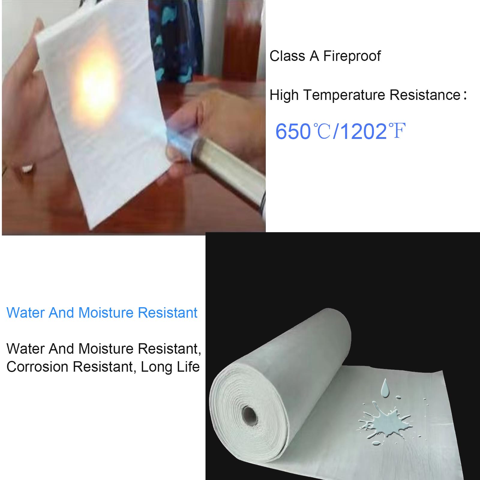 Aerogel - Manta aislante ignífuga de 648.9 °C (648.9 °C), acolchado térmico de sílice, nano gel de fieltro para equipos de tuberías, 59 x 157.4 x 0.7 pulgadas