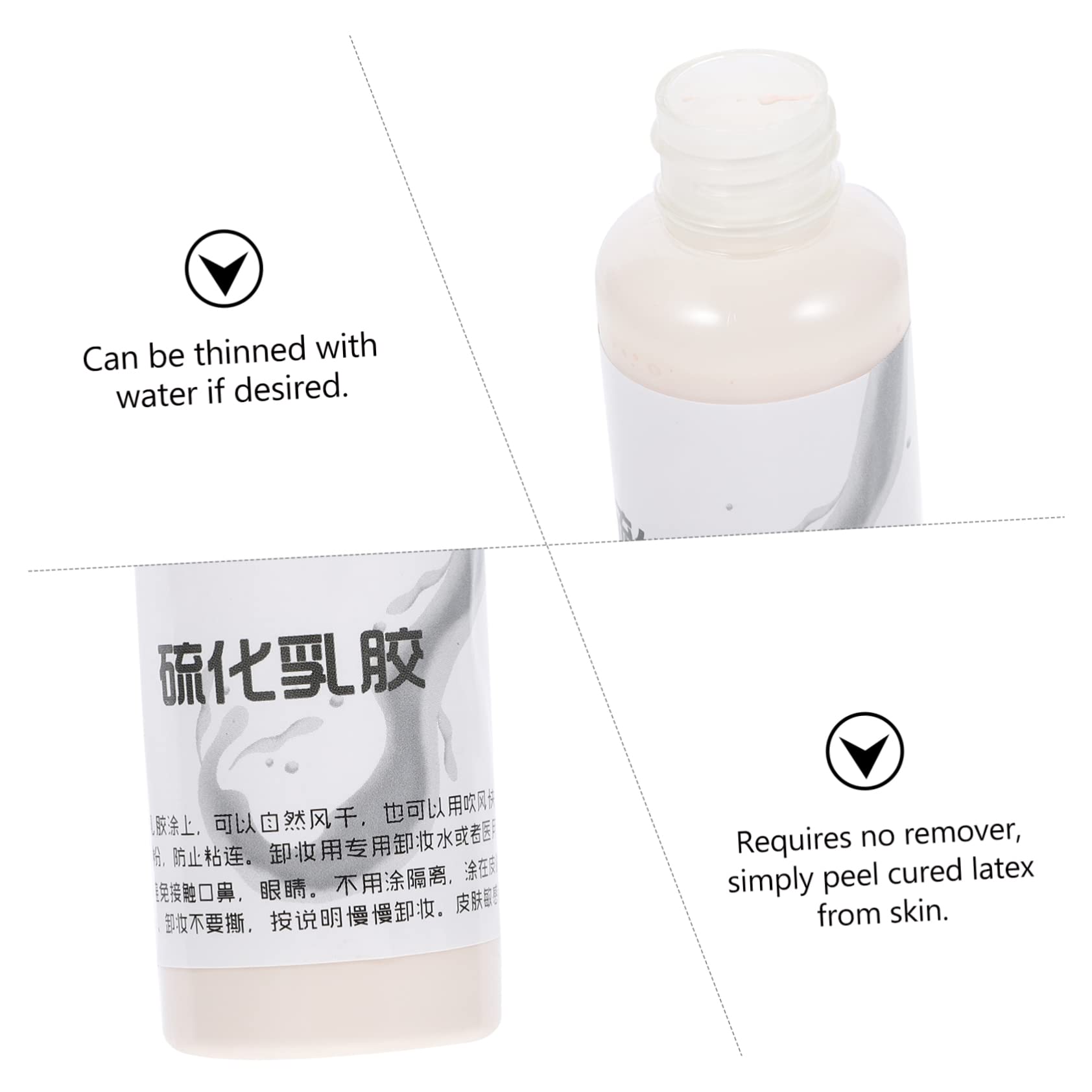 4 Stück 1 Flüssiges Latex Alters Make-up Halloween Make-up Klar Flüssiges Make-up Zombie-make-up Spezialeffekt-make-up Vampir-kostüm Gesichts-make-up-spezialeffekte Bilden Mikinona