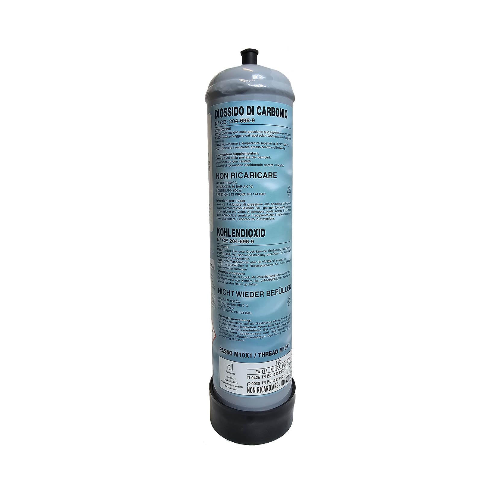 TermoidraulicaRV® 3 Bombole CO2 monouso 600gr. per acquari con attacco M10x1