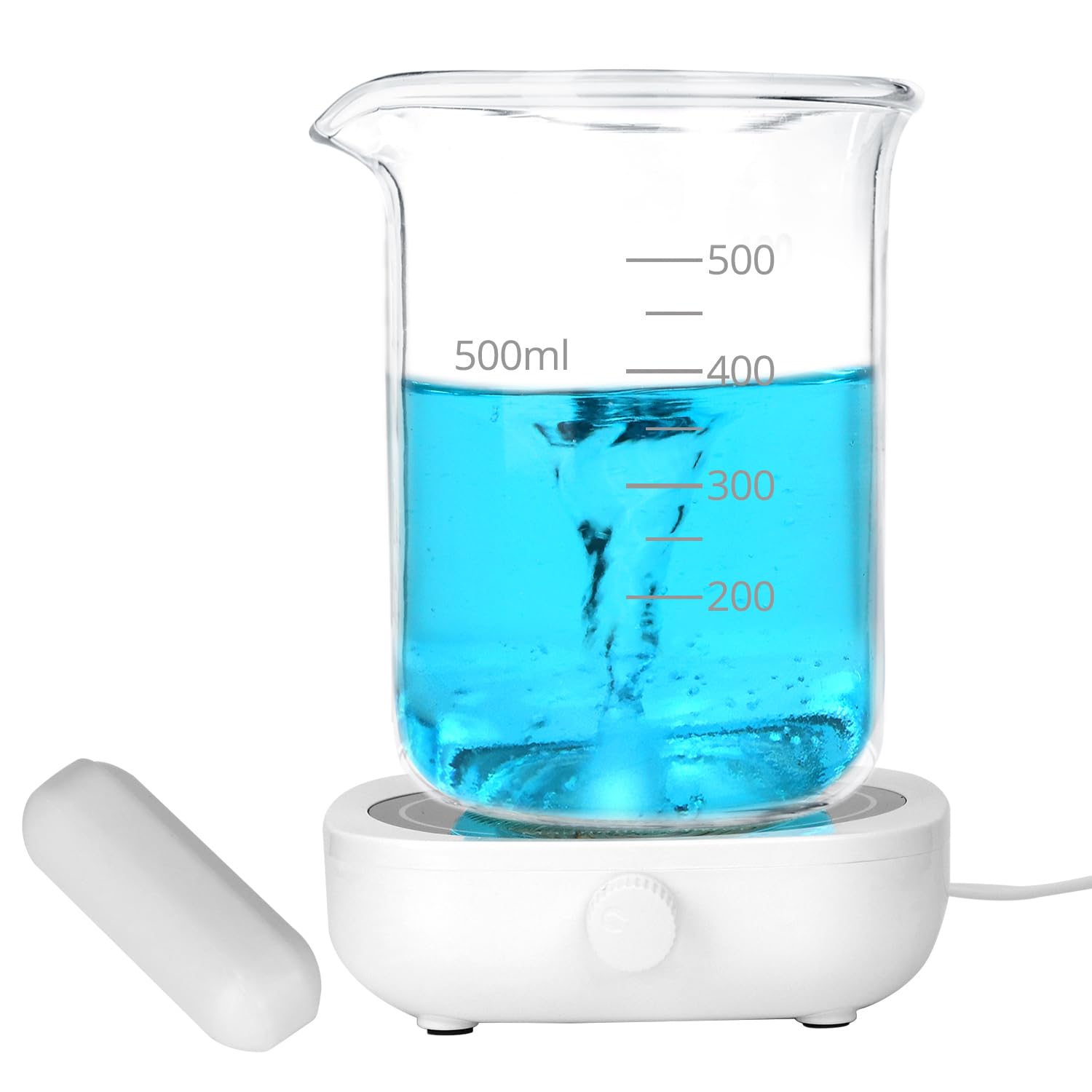 QWORK® USB-betriebener Magnetrührer, mit einstellbarer Geschwindigkeit von 2000 U/min, 1000 ml Fassungsvermögen, ideal für Labor und Heimbrauen