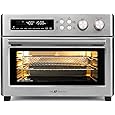 Air Fryer Toaster Oven Combo - Fabuletta 10-in-1 Countertop Convection Oven 1800W, Flip Up & Away Capability for Storage Space, Oil-Less Fit 12" Pizza, 9 Slices Toast, 5 Accessories (Black)