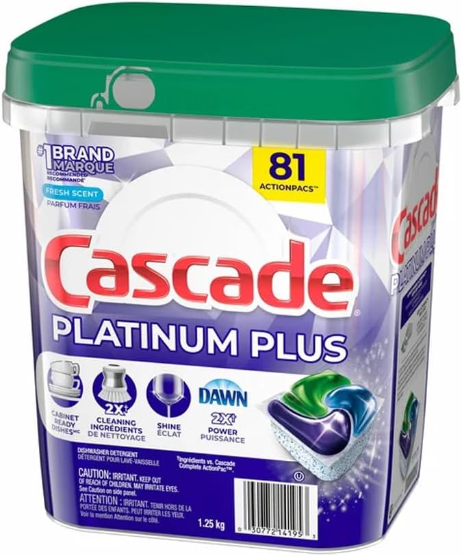 Cascade Platinum Plus Dishwasher Pods, Dishwasher Detergent, Dish Detergent Soap, Fresh view 2
