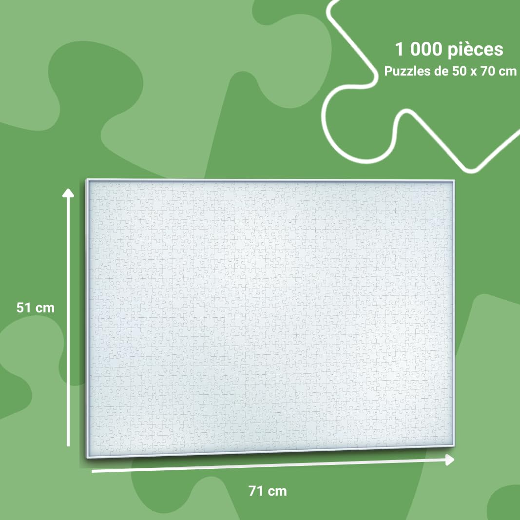 Cadre de Puzzle Ravensburger, Blanc, 17901, Taille 70,4 x 50,4 cm, adapté aux Puzzles de 1000 pièces