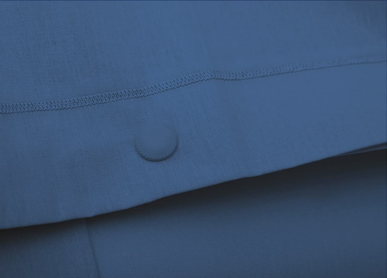 WEB LINEN Pair of Pillowcases 100% Cotton, Pillowcases With Side Buttons 52x82, Solid Color Avio, Default - Image 2