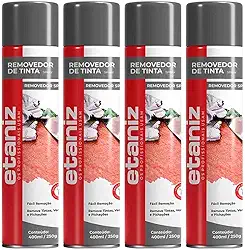 Kit 4 Etaniz Removedor Tinta Verniz Pichação Grafite 400ml