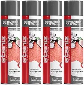 Kit 4 Etaniz Removedor Tinta Verniz Pichação Grafite 400ml