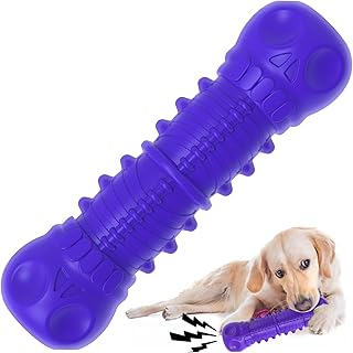 ZIKATON Dog Squeaky Toys for Aggressive Chewers, Indestructible Dog Chew Toys for Large Medium Breed Dog, Durable Dog Toys, Tough Dogs Toys with Natural Rubber