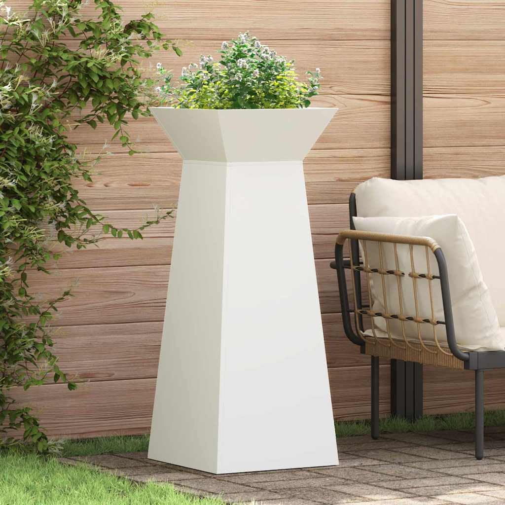 Säulen Pflanzer Weiß 40 x 40 x 100 cm, Blumen Topf pflanz gefäß kübel für Garten terrasse Balkon und fensterbank, Outdoor deko für kräuter gemüse Orchidee Bonsai Kaktus