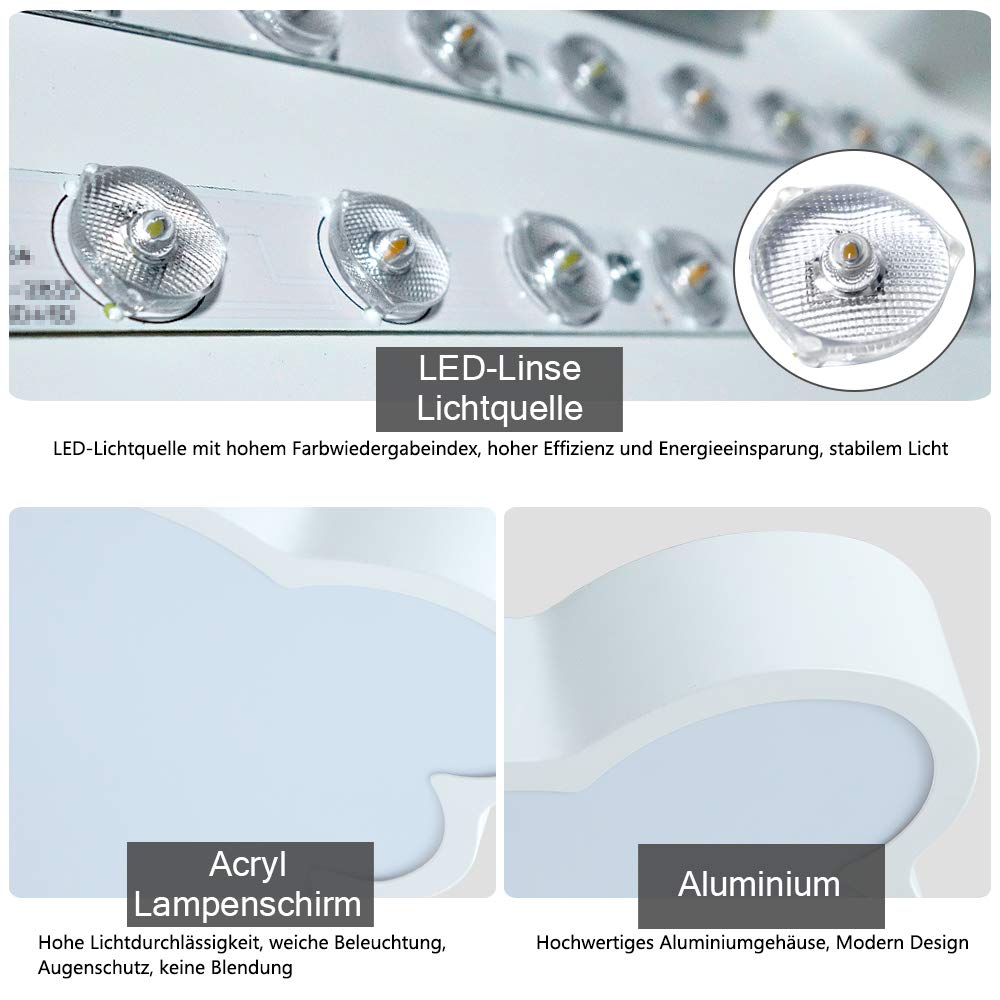 Moderne Plafondlampen LED Kinderlamp Sterrenhemel Lamp Dimbaar Met Afstandsbediening Kinderkamer Jongens Meisjes Plafondlamp Slaapkamerverlichting Woonkamer Kantoor Hanglamp Verlichting (60CM,Blue