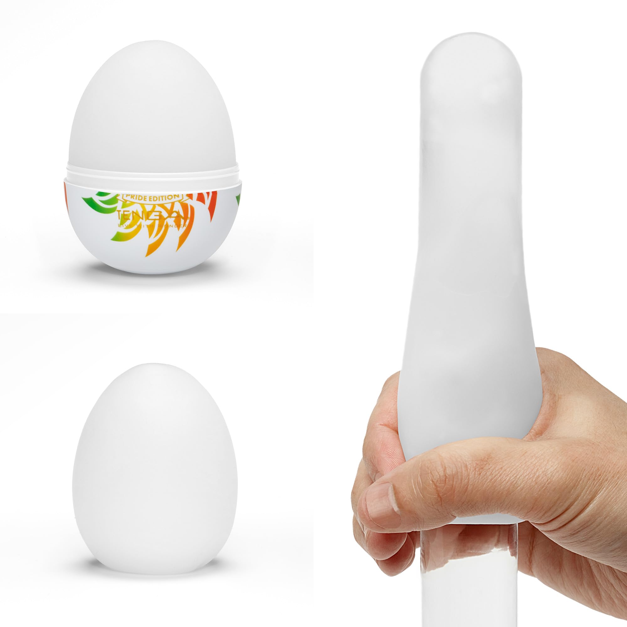 TENGA Egg Pride Hard Disposable, One Time Use, Super Stretchable Male Masturbator Sleeve, Shiny II Pride Edition