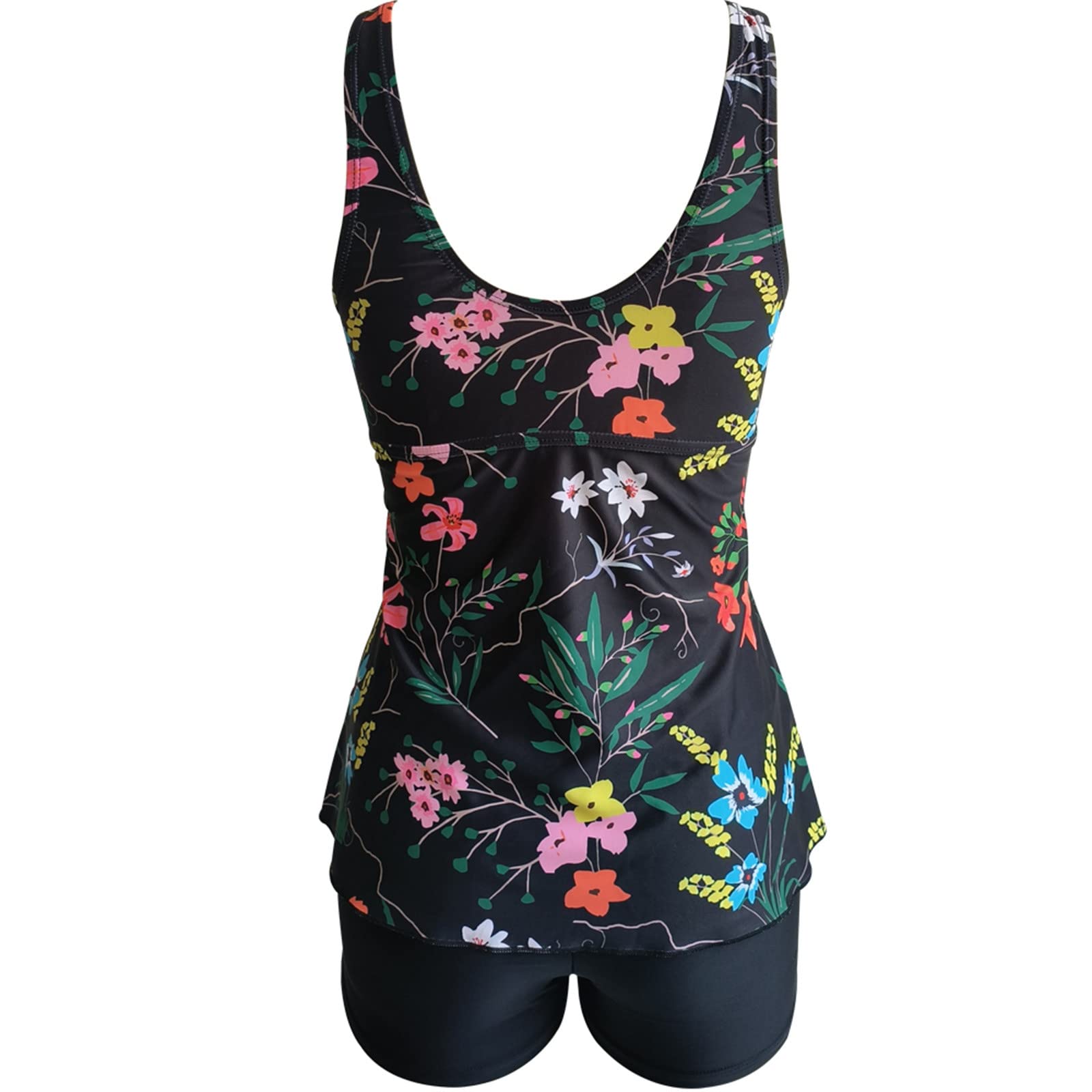 Bikini Damskie Plus Size Tankini Nadrukiem Zestaw Paskami Dwuczęściowy Strój Kąpielowy Kostiumy Kąpielowe Nadruk Push Dwuczęściowa Sukienka Plażowa Stroje