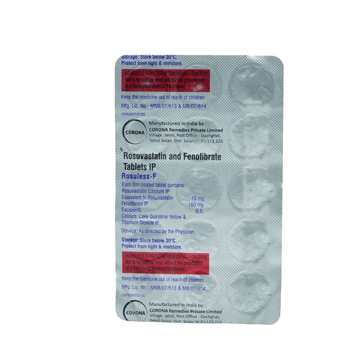 Rosuless F 10/160 - Strip of 15 Tablets