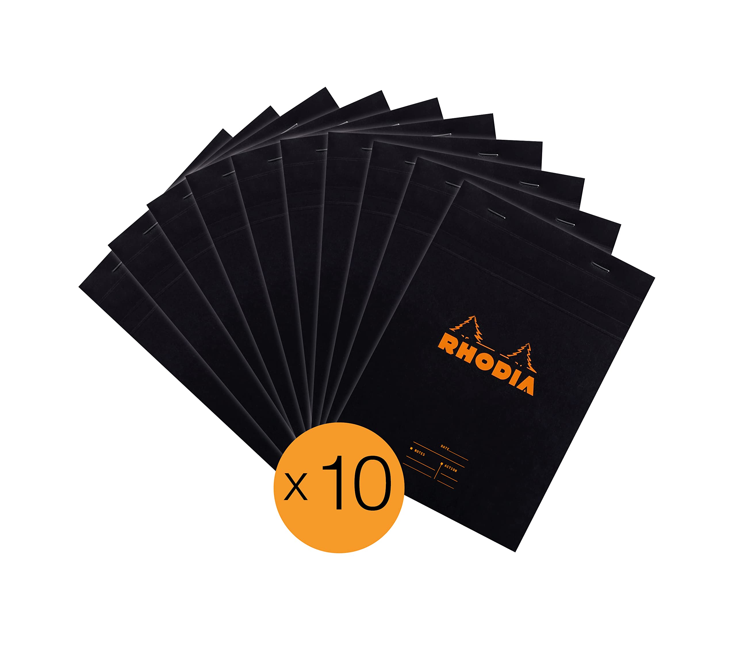 RHODIA 164009C, Stapled Notepad Meeting N°16 Black, A5, Pre-Printed Date/Notes/Action, 80 Detachable Sheets - Image 2