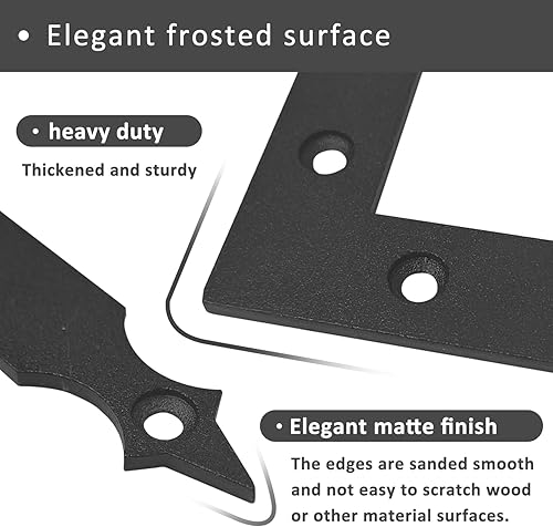 Miniatura 4 de 4 unids losa de puerta de granero Balck soporte de esquina en forma de L puerta corredera decoración hardware para puertas de garaje persianas