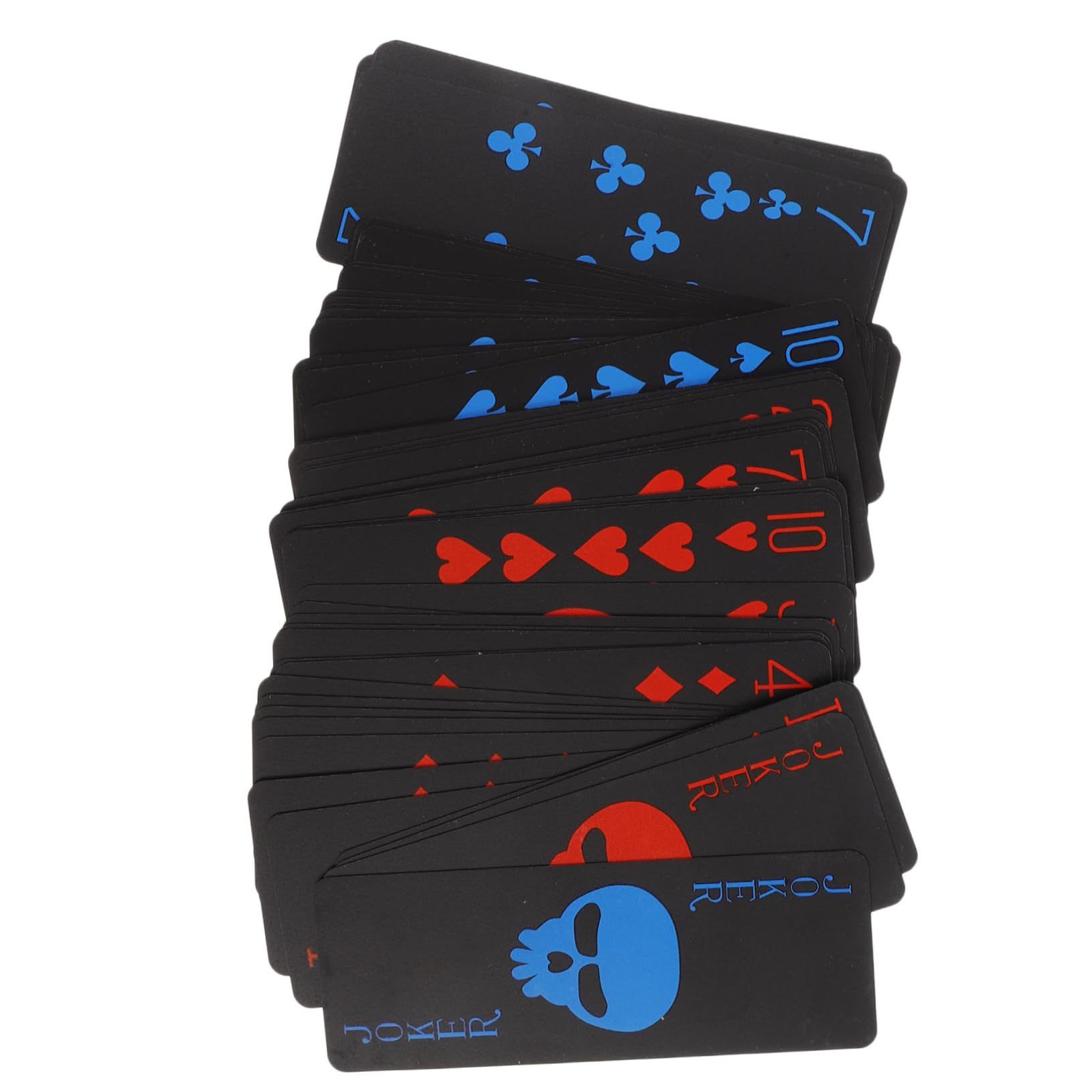 TOYANDONA Carte Da Gioco Nere in Pvc Di Carte Da Poker Design Teschio Rosso e Blu Resistenti Schizzi Per Giochi Di