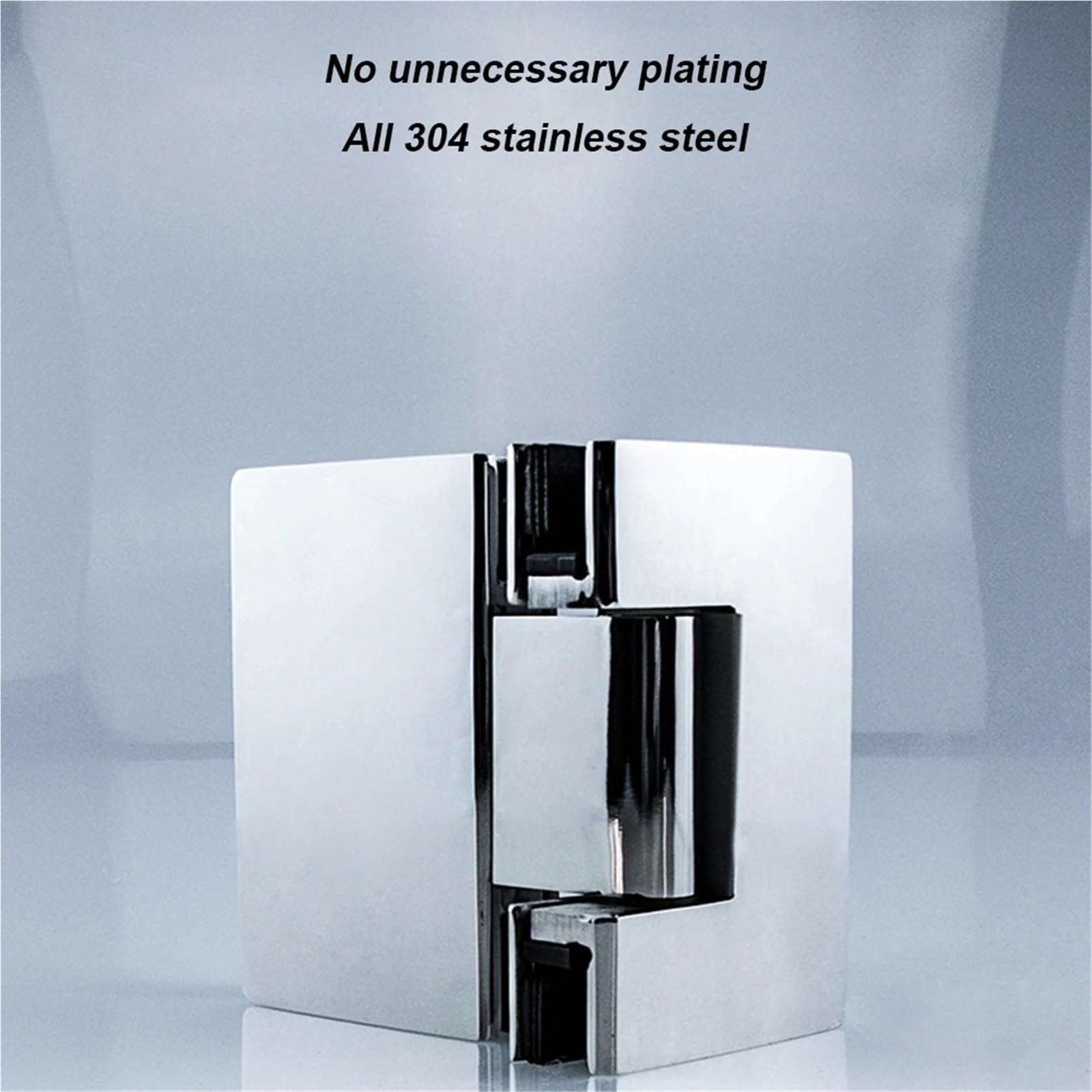 2 uds 180 grados Clip de escaparate acero inoxidable soporte vidrio resistente abrazadera puerta ducha bisagra muebles piezas repuesto(Silver)