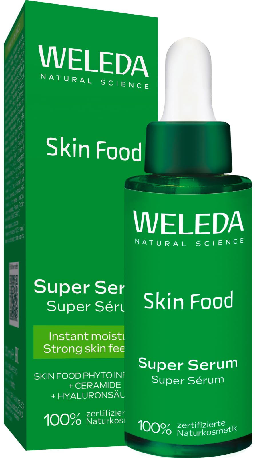 WELEDA Bio Skin Food Super Serum – Naturkosmetik Gesichtspflege Serum mit Jojobaöl, Hyaluronsäure & Rosmarin für intensive Feuchtigkeit, Glow & Strong Skin Feeling (vegan, 1x 30ml)