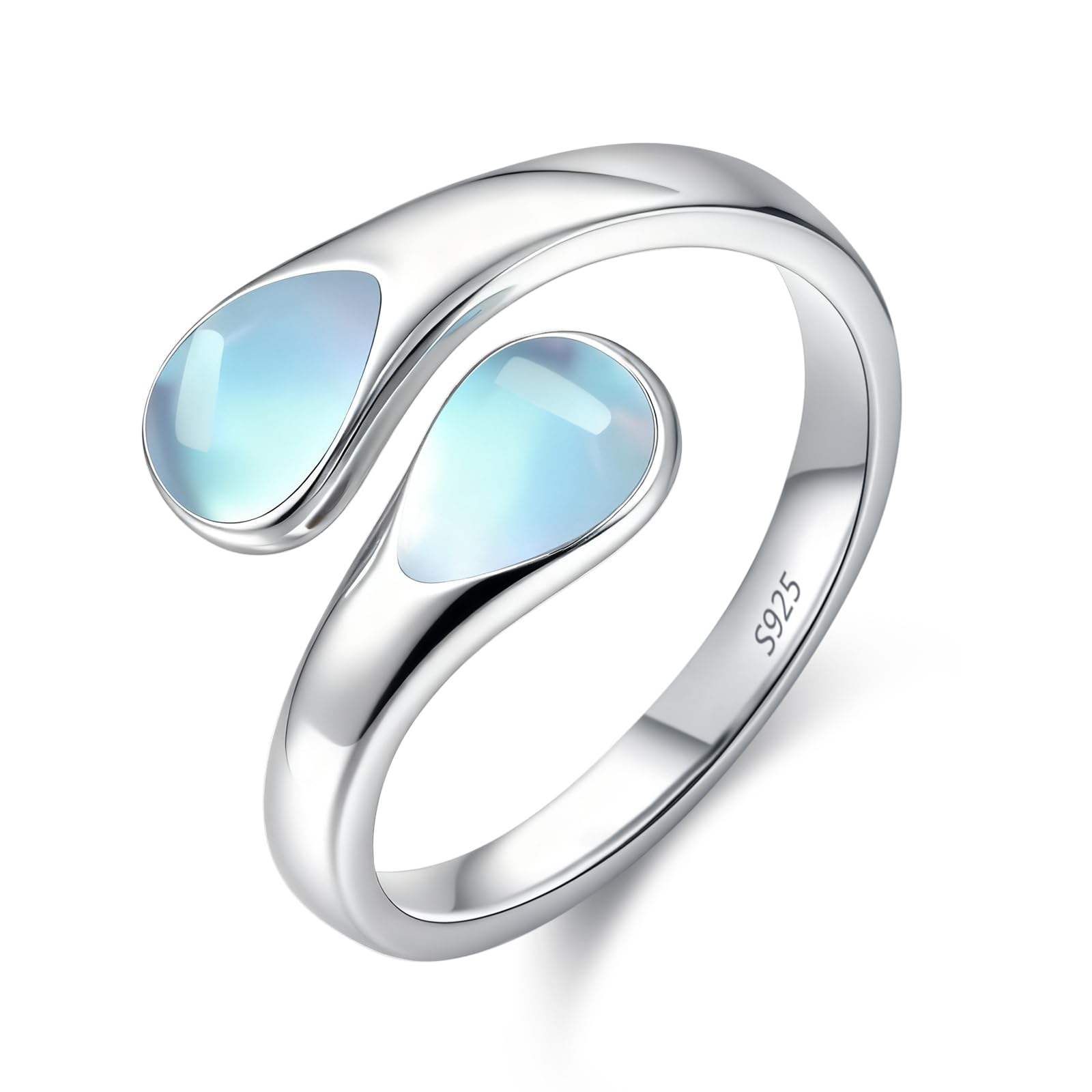 Keltische Ring 925 Sterling Silber Ringe für Damen Moosachat/Türkis/Mondstein/Bernstein/Malachit Ringe Geschenk für Weihnachten Muttertag Valentinstag