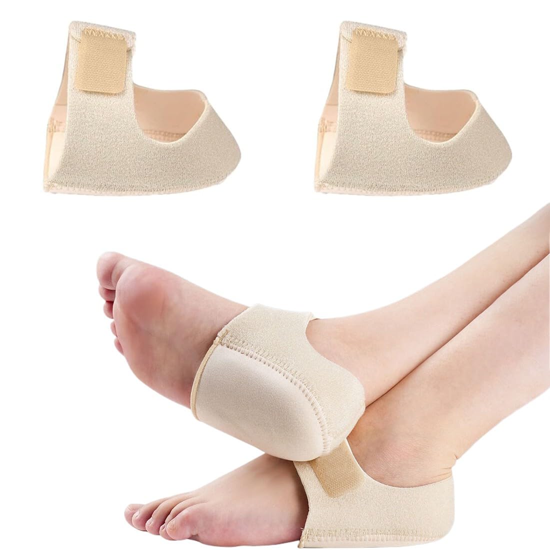Cuscinetti per la fascite plantare – Set da 2 – Supporto plantare per tallonite, sperone, tallone screpolato e dolore – Con pad in gel morbido a protezione del tallone,