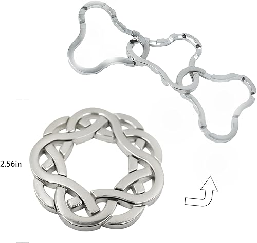 Miniatura 2 de PSDVAYI Kit de rompecabezas de metal para cerebro 3D, mágico vintage, desbloqueo, rompecabezas entrelazado, prueba de lógica, desenredo, juguete
