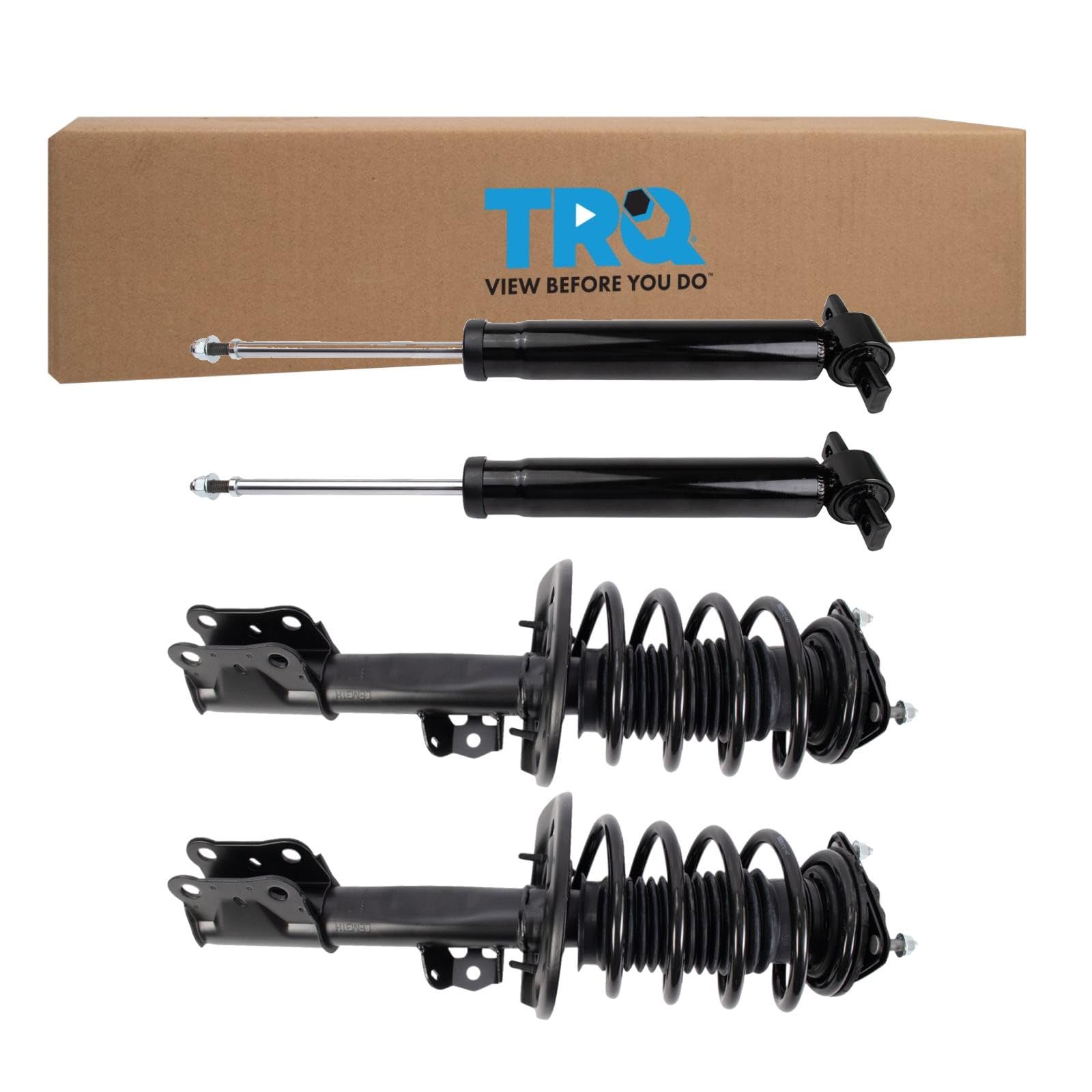 TRQ Front and Rear Complete Strut Assembly &amp; Shock Absorber Kit Complete Strut &amp; Coil Spring Assembly Compatible with 2015-2022 Ford Mustang