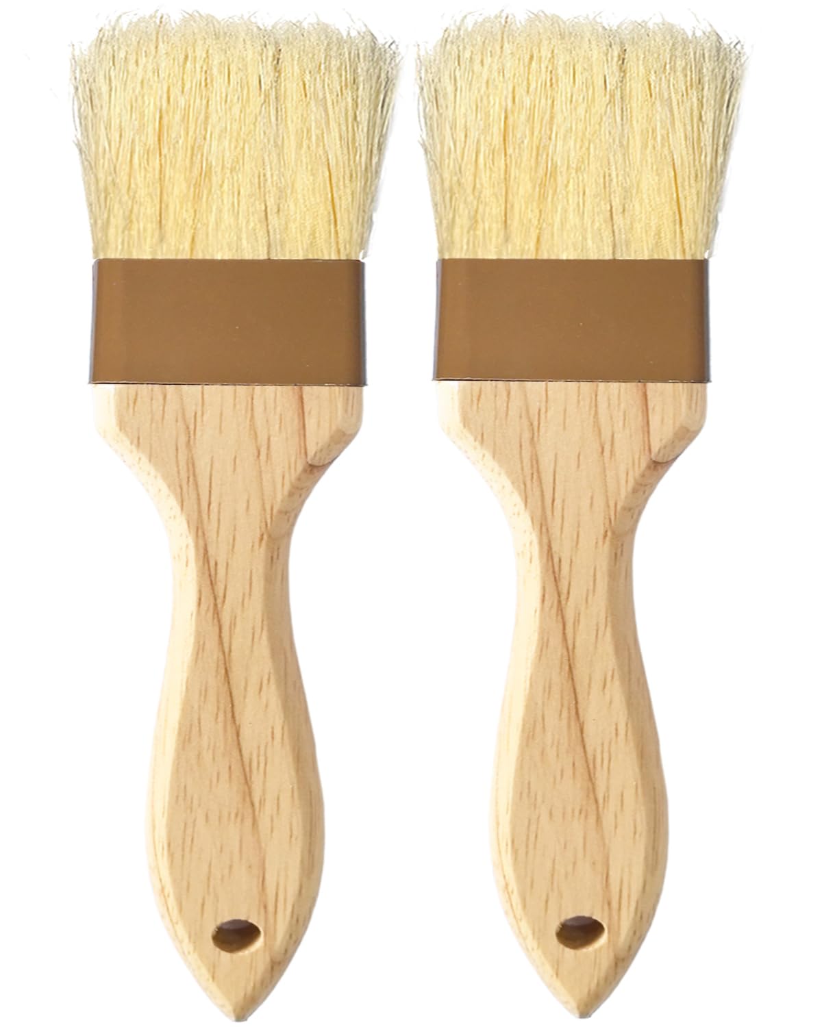 NXRACSH Pastry Brush,2 inch Basting Brush for Cooking and Baking,Natural Bristle Food Brush for Oil & Sauce,No Bristles off,Easy Clean,Durable Kitchen Marinade Butter Culinary Utensil (2 Pack)