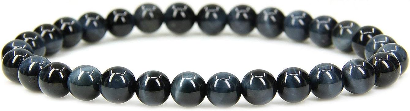 Handmade Natural Healing Gemstone 6mm Round Beads Stretch Crystal Bracelet 7 Inch Unisex