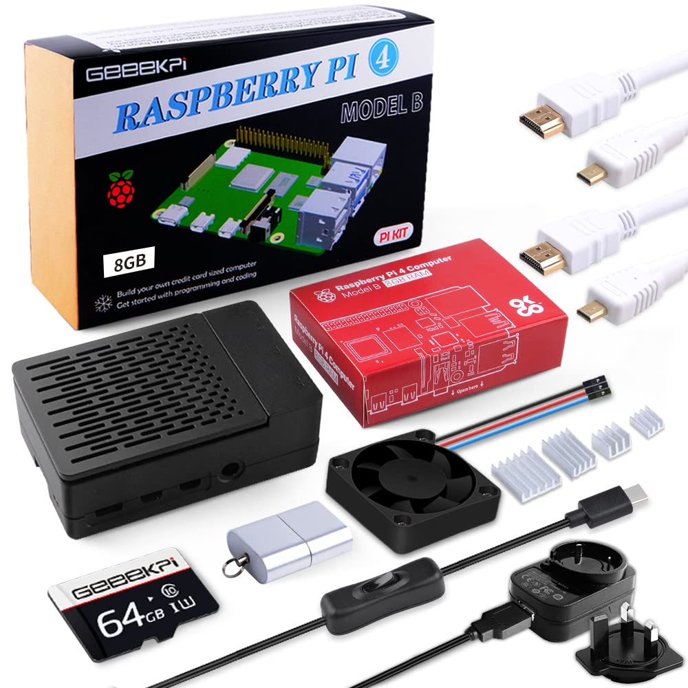 Buy GeeekPi Raspberry Pi 4 Model B 8GB RAM + 32GB Micro SD card