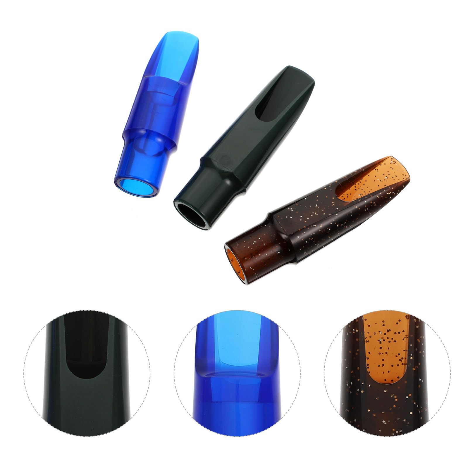 iplusmile Bec de Saxophone Alto Couleur Aléatoire 3 Pièces Saxophone en Plastique Étanche Son Pur, Accessoire Pratique Facile à Remplacer pour