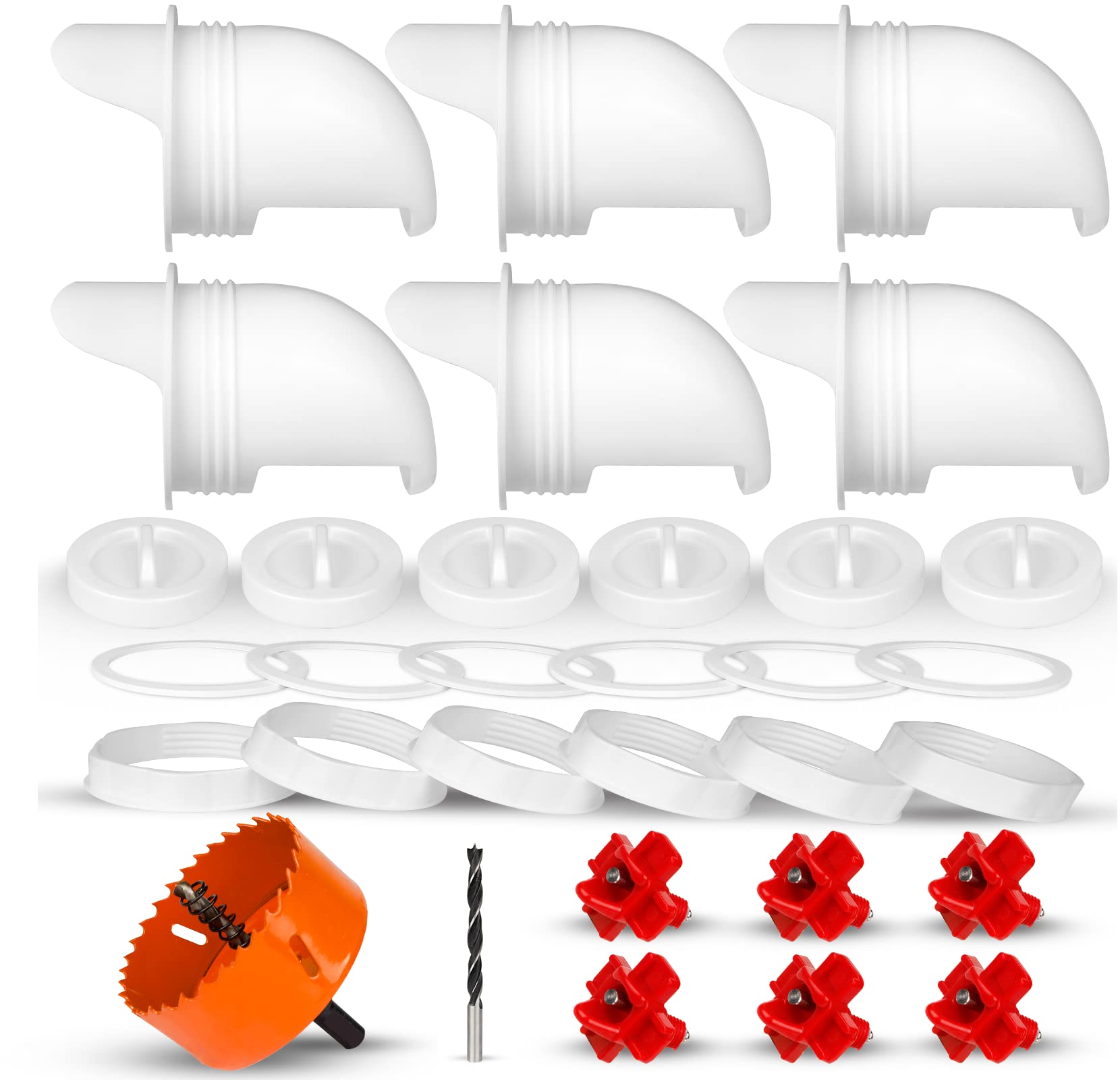 Buy 6 Pcs Chicken Feeder with Rat Stopper Caps and 6 Pcs Chicken