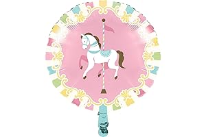 Creative Converting Carousel Party Horses 10ct Metallic Round Balloons