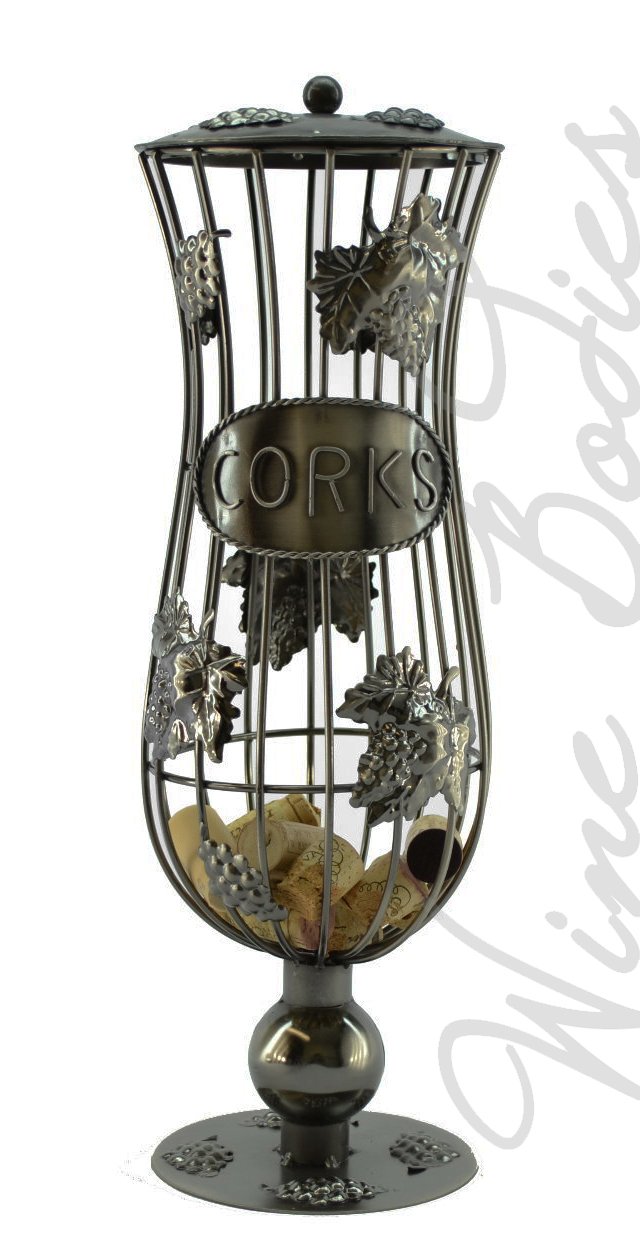 Wine Bodies Grape Vine Cork Holder Kitchen Display, Charcoal