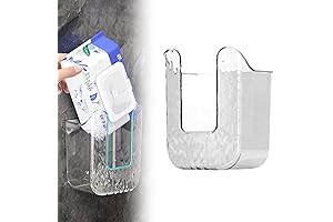 "No Punching" Wall-Mounted Refillable Wipes Container for Bathroom and Kitchen