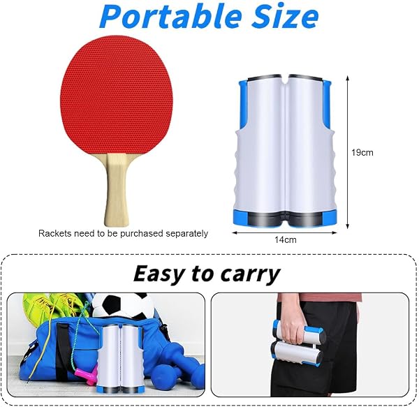flintronic Filet de Ping Pong Rétractable, Filet de Tennis de Table Portable, 67 * 7.5in Filet de Rechange Réglable, pour Table de Ping Pong,Un Bureau, Table Manger, Peut Être Étendu Jusqu'à 170cm - 2