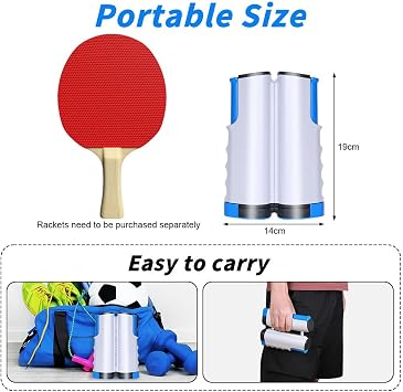 Flintronic Retractable Ping Pong Net, Portable Table Tennis Net Rack, 170 * 19 cm Replacement Table Tennis Net, Perfect for Ping Pong Table, Office Desk, Home Kitchen or Dining Table
