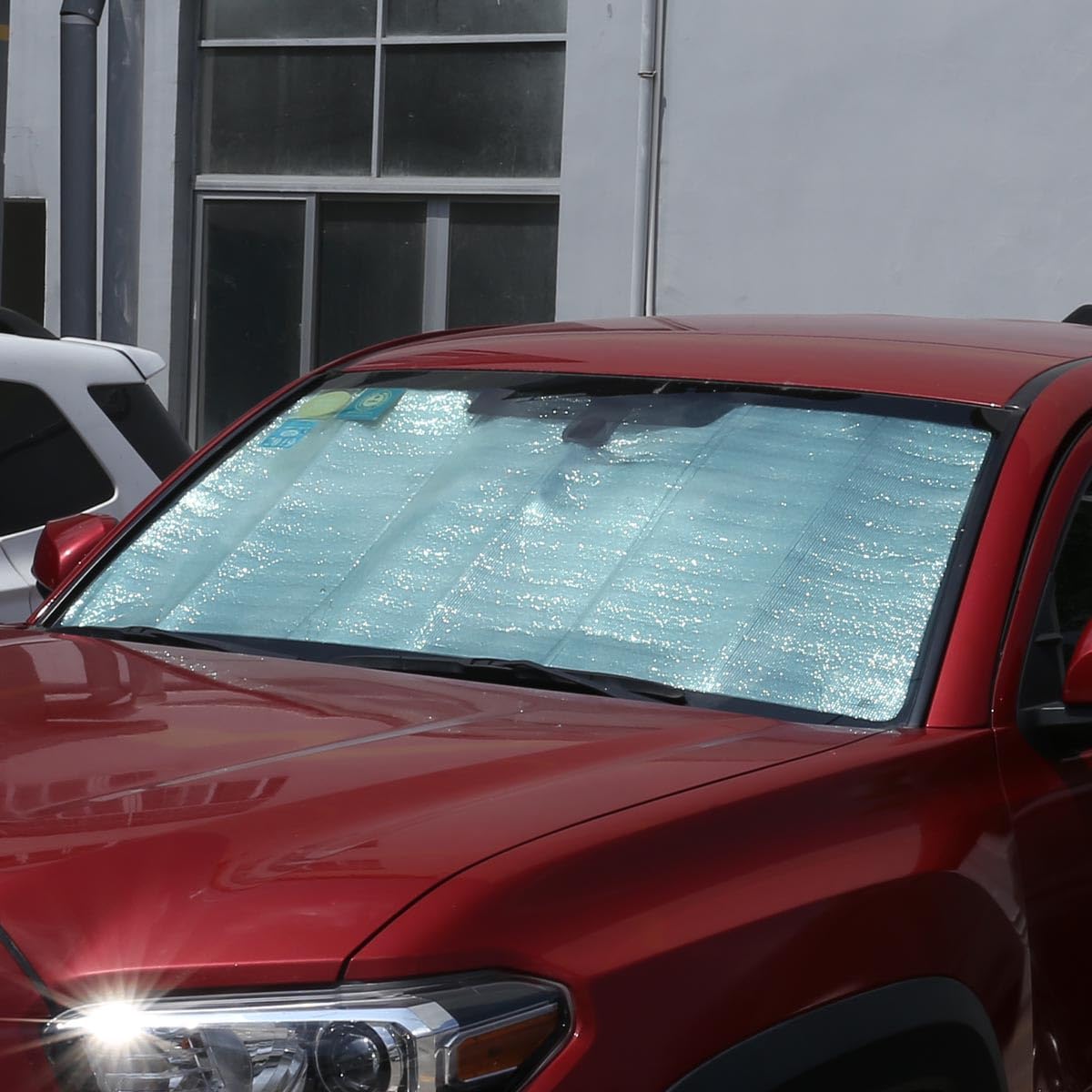 Front Windshield Sunshade for Toyota Tacoma 2006-2024 Accessories, Windshield Sun Shade, Foldable Reflective Sun Visor, Screen Shield Cover UV Blocker Protector HeatShield Keeps Your Vehicle Cool