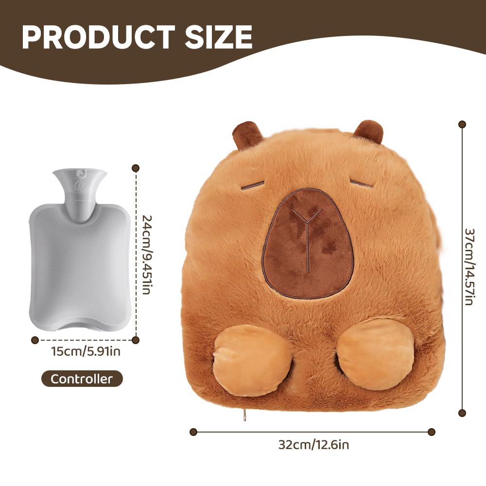 2 in 1, scaldapiedi senza corrente, 1 l, grande borsa dell'acqua calda, tessuto lavabile, super morbido e caldo, per i piedi freddi in inverno