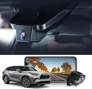 FITCAMX 4K Dual Dash Cam Suitable for Toyota Highlander 2023 2022 2021 2020 LE Limited L XLE XSE Platinum, Discreet OEM Style, Front 2160P+Rear 1080P 2 Way HD Video WiFi, Loop Recording G-Sensor,128GB