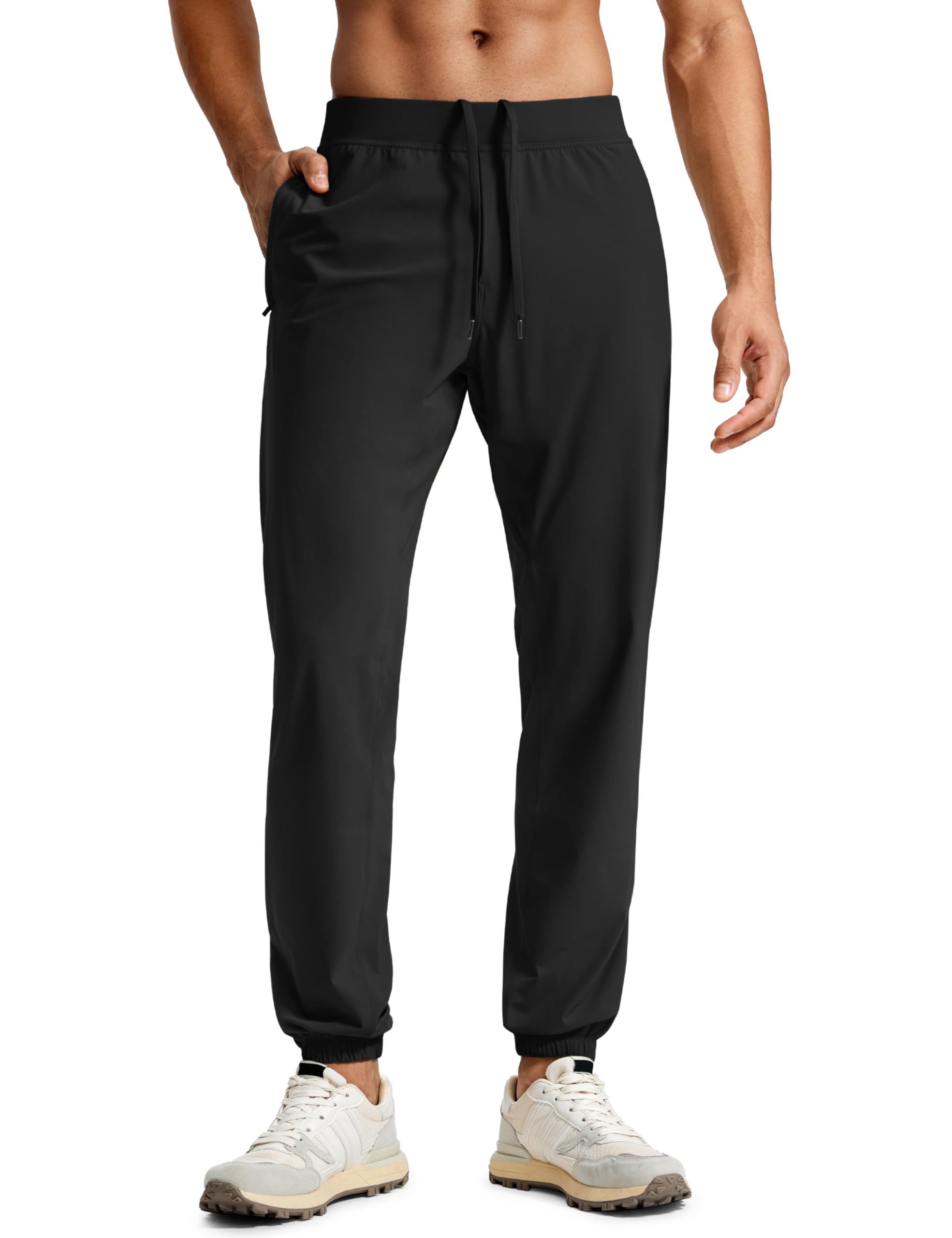 CRZ YOGA Sport Jogginghose 74/79cm | Kühler Griff, Leicht, Schnell trocknend, Running, Knöchelreißverschlüsse, Reißverschlusstaschen, Herren Trainingshosen