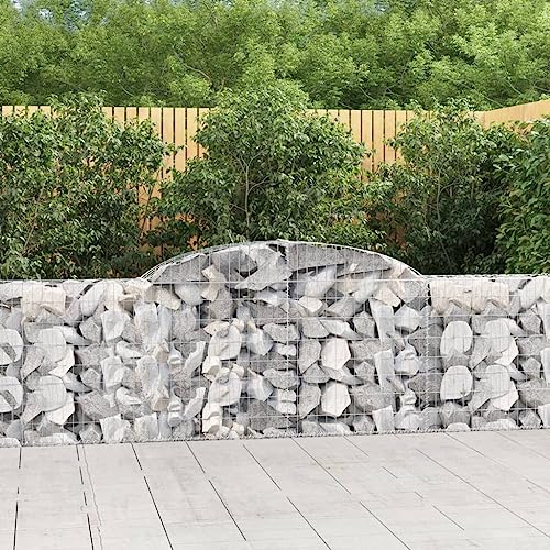 ZQQLVOO Gaviones con arco alto, 2 unidades, macetero para plantas al aire libre, para interior, terraza, 300 x 30 x 80/100 cm, hierro galvanizado
